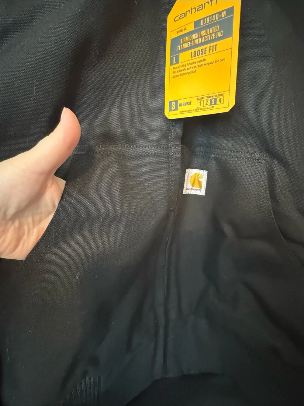 Carhartt Firm Duck Insulated Active Jacket Black NWT Loose Fit M